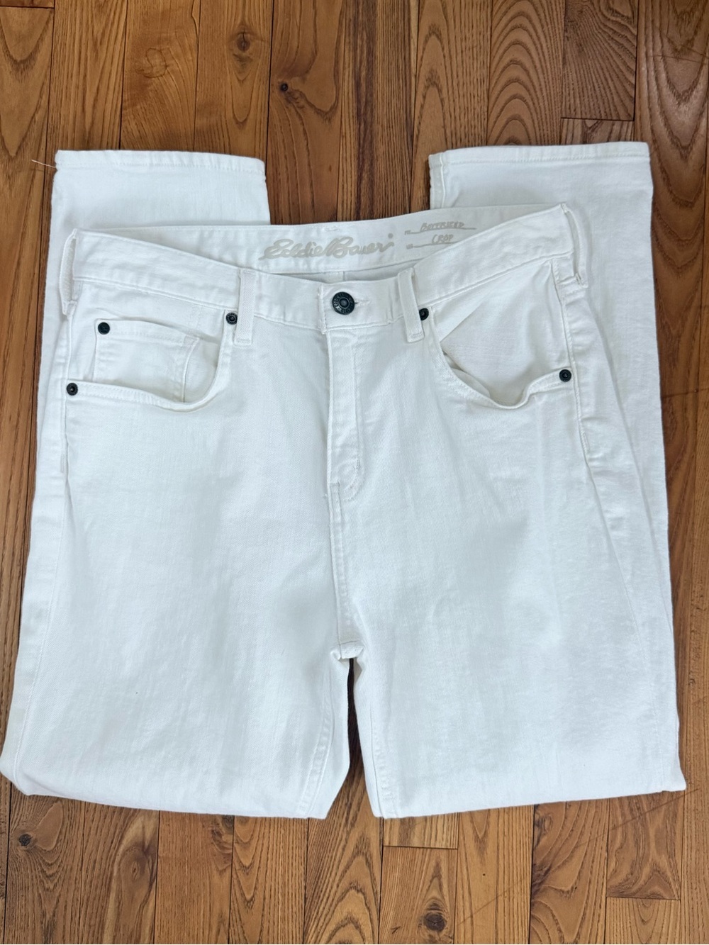 Eddie Bauer Women's White Boyfriend Jeans